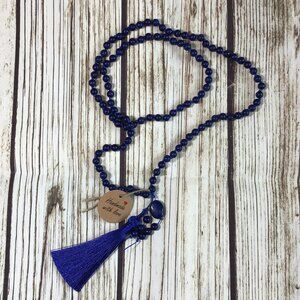 Lapis Beads Handmade Beaded Mala Necklace